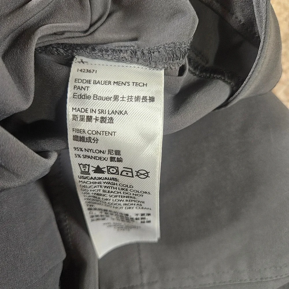 Eddie Bauer Tech Pants Men 36x30 Gray Stretch Hiking Outdoor Gorpcore C3053077